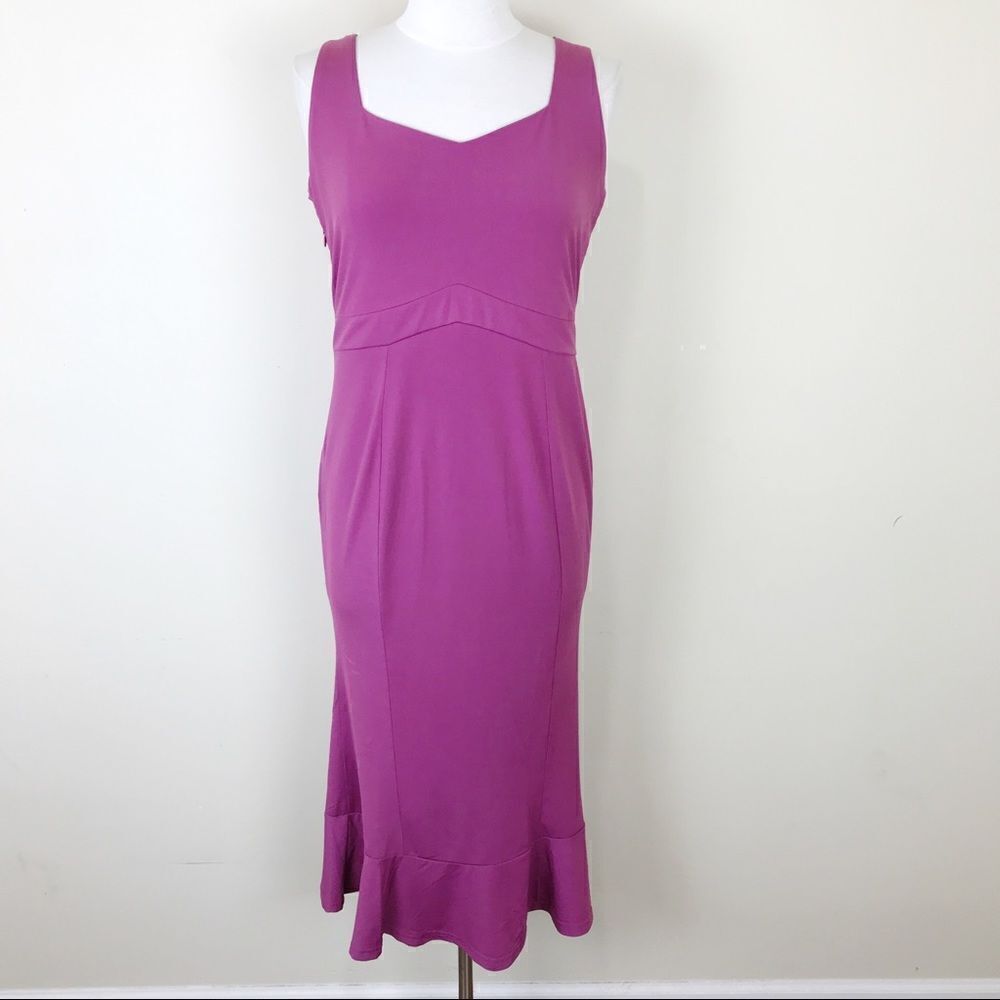 Kim & Kai Maternity Trumpet Midi Dress Medium